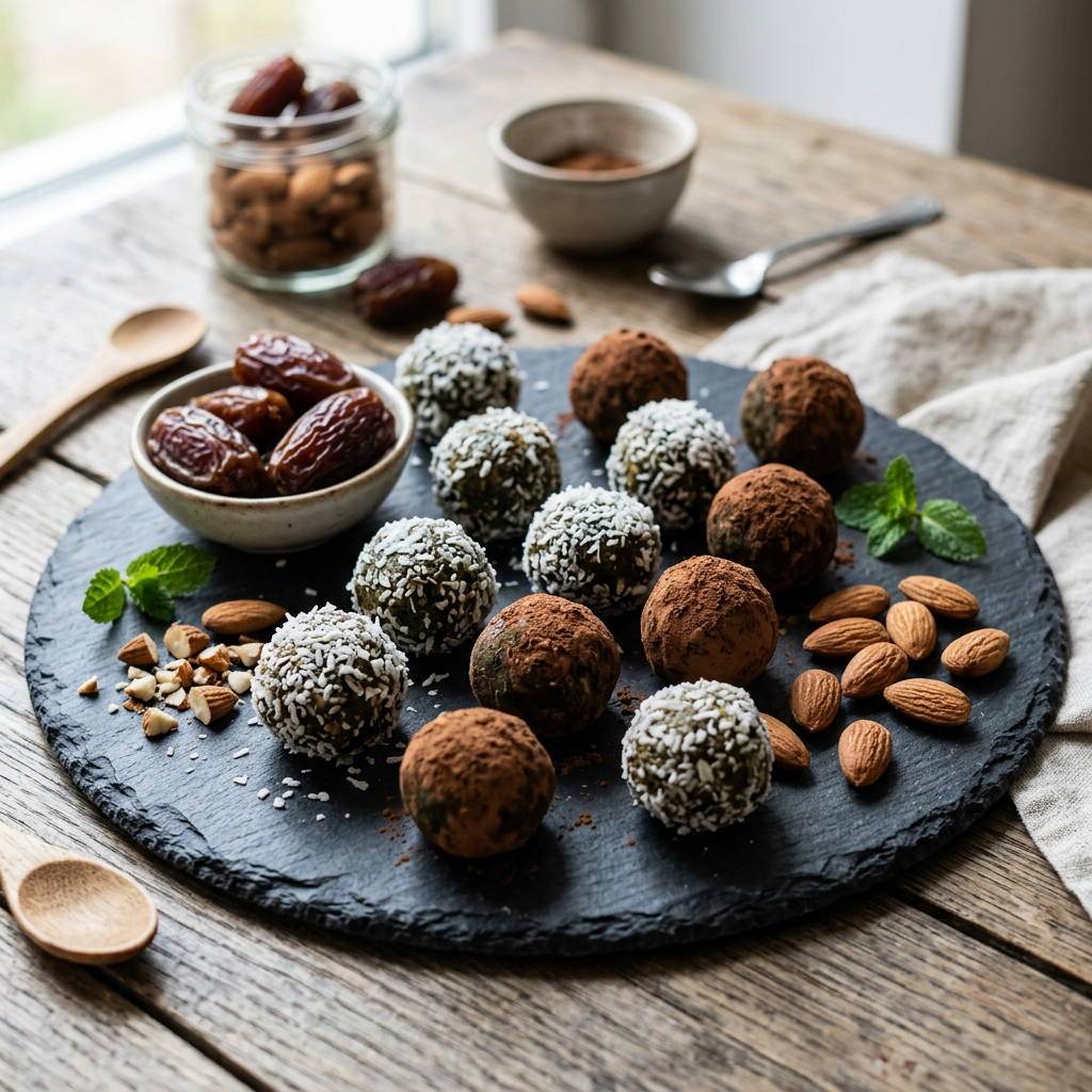 Bolitas Energéticas de Espirulina y Cacao